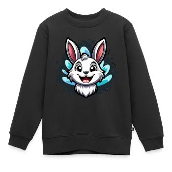 Lapin de Pâques - Sweat Premium enfant bio - noir - Devant - AI Model Kid Female (0cm)