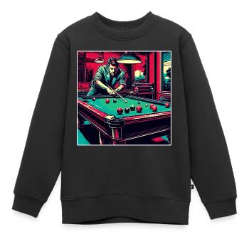 Billardtisch / Billiardkugel / 8 Ball / Pool / Kö - Kinder Premium Organic Sweatshirt - Schwarz - Vorne - AI Model Kid Female (0cm)