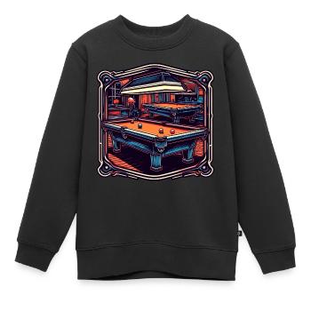 Billardtisch / Billiardkugel / 8 Ball / Pool / Kö - Kinder Premium Organic Sweatshirt - Schwarz - Vorne - AI Model Kid Female (0cm)