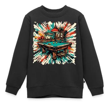 Billardtisch / Billiardkugel / 8 Ball / Pool / Kö - Kinder Premium Organic Sweatshirt - Schwarz - Vorne - AI Model Kid Female (0cm)