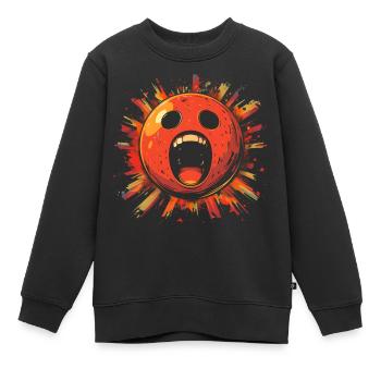 Boule de bowling effrayante - Sweat Premium enfant bio - noir - Devant - AI Model Kid Female (0cm)