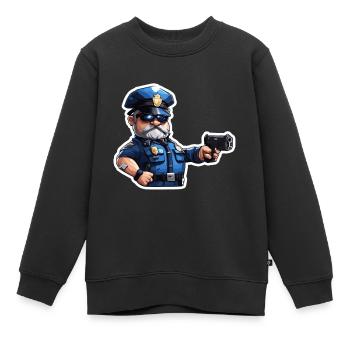 Polizei / Einsatz / Beruf / Job / Einsatzkräfte - Kinder Premium Organic Sweatshirt - Schwarz - Vorne - AI Model Kid Female (0cm)