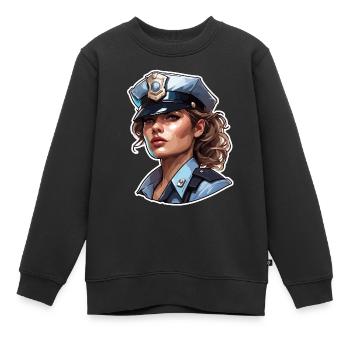 Polizei / Einsatz / Beruf / Job / Einsatzkräfte - Kinder Premium Organic Sweatshirt - Schwarz - Vorne - AI Model Kid Female (0cm)