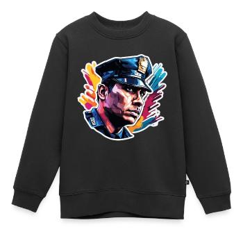 Polizei / Einsatz / Beruf / Job / Einsatzkräfte - Kinder Premium Organic Sweatshirt - Schwarz - Vorne - AI Model Kid Female (0cm)