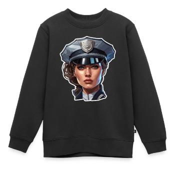 Polizei / Einsatz / Beruf / Job / Einsatzkräfte - Kinder Premium Organic Sweatshirt - Schwarz - Vorne - AI Model Kid Female (0cm)