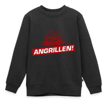 Grillades Barbecue Barbecue - Sweat Premium enfant bio - noir - Devant - AI Model Kid Female (0cm)
