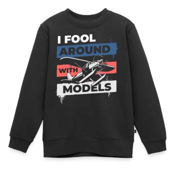 Modellbauer Fliegen Kunstflug - Kinder Premium Organic Sweatshirt - Schwarz - Vorne - AI Model Kid Female (0cm)