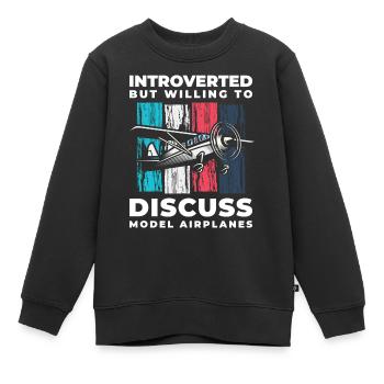 Maquettiste Modélisme Vol Hobby Pilote Aviateur - Sweat Premium enfant bio - noir - Devant - AI Model Kid Female (0cm)