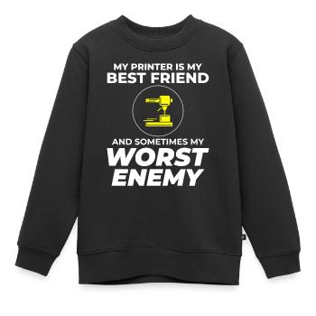 3D-Drucker 3D-Druck - Kinder Premium Organic Sweatshirt - Schwarz - Vorne - AI Model Kid Female (0cm)