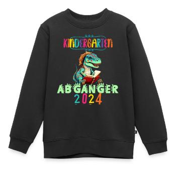 Kindergarten Abgänger 2024 Dino Abschied Kita Kiga - Kinder Premium Organic Sweatshirt - Schwarz - Vorne - AI Model Kid Female (0cm)