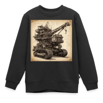 Plan / Sépia / Vintage / Rétro / Pelle - Sweat Premium enfant bio - noir - Devant - AI Model Kid Female (0cm)