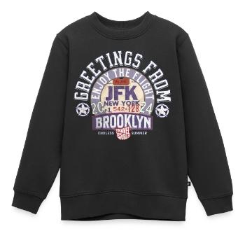 Grüße aus Brooklyn - Kinder Premium Organic Sweatshirt - Schwarz - Vorne - AI Model Kid Female (0cm)