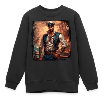 Matrose / Schiffsbesatzung / Decksmann / Anker - Kinder Premium Organic Sweatshirt - Schwarz - Vorne - AI Model Kid Female (0cm)
