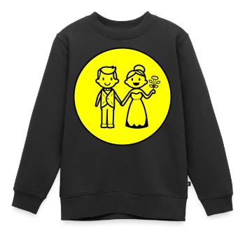 Brautpaar Ehepaar Symbol - Kinder Premium Organic Sweatshirt - Schwarz - Vorne - AI Model Kid Female (0cm)