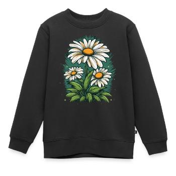 Pâquerette - Sweat Premium enfant bio - noir - Devant - AI Model Kid Female (0cm)
