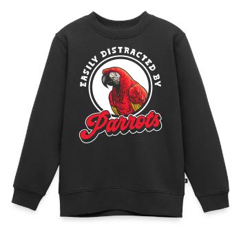 Plumes de perroquet Habitat Espèces d’oiseaux - Sweat Premium enfant bio - noir - Devant - AI Model Kid Female (0cm)