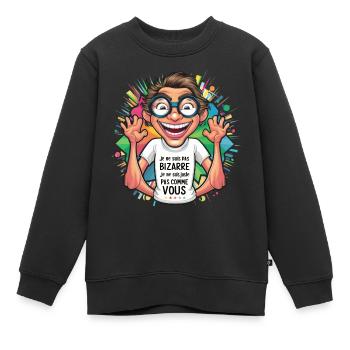 Ich bin nicht komisch, ich bin nicht wie du - Kinder Premium Organic Sweatshirt - Schwarz - Vorne - AI Model Kid Female (0cm)
