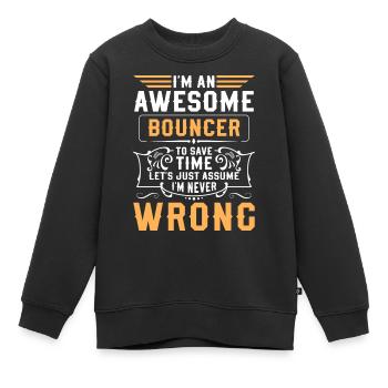 Security Tür Breit Party - Kinder Premium Organic Sweatshirt - Schwarz - Vorne - AI Model Kid Female (0cm)