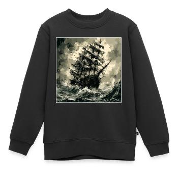 Schiff / Boot / Anker / Meer / Ocean / Kapitän - Kinder Premium Organic Sweatshirt - Schwarz - Vorne - AI Model Kid Female (0cm)