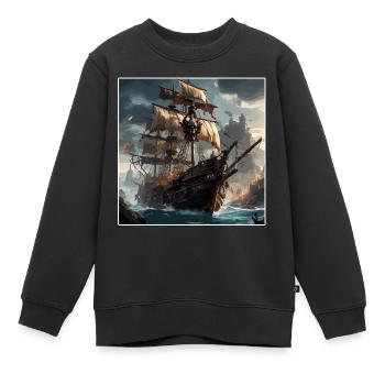 Schiff / Boot / Anker / Meer / Ocean / Kapitän - Kinder Premium Organic Sweatshirt - Schwarz - Vorne - AI Model Kid Female (0cm)