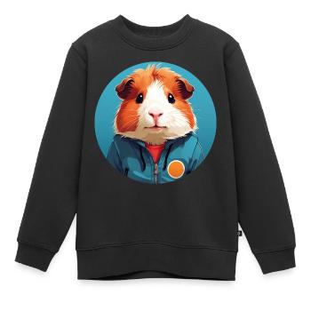Cochon d’Inde mignon avec veste d’extérieur - Sweat Premium enfant bio - noir - Devant - AI Model Kid Female (0cm)
