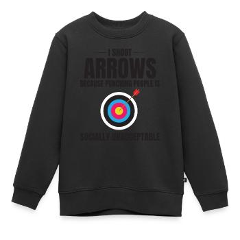 Bogenschießen Ziele Bogenschütze Bullseye Schießsport - Kinder Premium Organic Sweatshirt - Schwarz - Vorne - AI Model Kid Female (0cm)