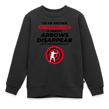 Tir à l’arc Cibles Archer Bullseye Tir Sport - Sweat Premium enfant bio - noir - Devant - AI Model Kid Female (0cm)
