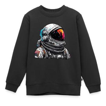 Astronaute / Espace / Vaisseau spatial / Vaisseau spatial / Lune - Sweat Premium enfant bio - noir - Devant - AI Model Kid Female (0cm)