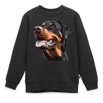 Chien Rottweiler - Sweat Premium enfant bio - noir - Devant - AI Model Kid Female (0cm)