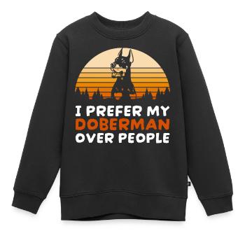 Dobermann Diensthund Hundefreund - Kinder Premium Organic Sweatshirt - Schwarz - Vorne - AI Model Kid Female (0cm)