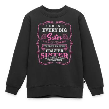 Frères et sœurs Cohésion inséparable du bébé - Sweat Premium enfant bio - noir - Devant - AI Model Kid Female (0cm)