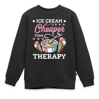 Eiscreme Süß Naschen - Kinder Premium Organic Sweatshirt - Schwarz - Vorne - AI Model Kid Female (0cm)