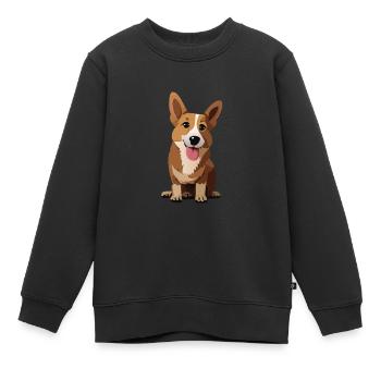 Corgi Hund - Kinder Premium Organic Sweatshirt - Schwarz - Vorne - AI Model Kid Female (0cm)