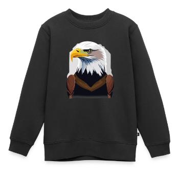Weißkopfseeadler - Kinder Premium Organic Sweatshirt - Schwarz - Vorne - AI Model Kid Female (0cm)
