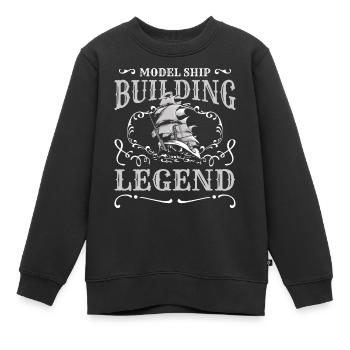 Maquette de bateau miniature télécommandée - Sweat Premium enfant bio - noir - Devant - AI Model Kid Female (0cm)