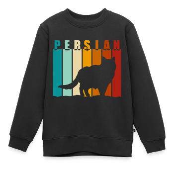 Perser Stubentiger Kätzchen Katzenlady - Kinder Premium Organic Sweatshirt - Schwarz - Vorne - AI Model Kid Female (0cm)