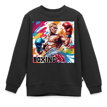 Boxer / Sport / Kampf / Arena / Boxring / Fäuste - Kinder Premium Organic Sweatshirt - Schwarz - Vorne - AI Model Kid Female (0cm)