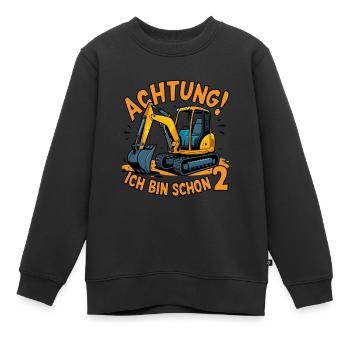 Achtung! Ich bin schon 2 - Kinder Premium Organic Sweatshirt - Schwarz - Vorne - AI Model Kid Female (0cm)