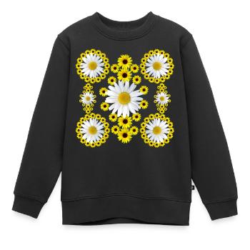 Fleurs, marguerites, tournesols, marguerites - Sweat Premium enfant bio - noir - Devant - AI Model Kid Female (0cm)