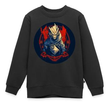 Die Rollenspiel Echse - Kinder Premium Organic Sweatshirt - Schwarz - Vorne - AI Model Kid Female (0cm)