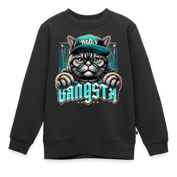 BKH Britisch Kurzhaar Katze getigert Gangsta Gangs - Kinder Premium Organic Sweatshirt - Schwarz - Vorne - AI Model Kid Female (0cm)