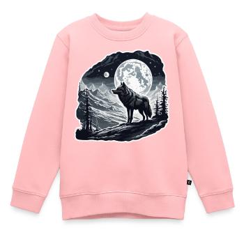Wolf / Rudel / Wald / Wild / Tierwelt / heulen - Kinder Premium Organic Sweatshirt - Rosa - Vorne - AI Model Kid Female (0cm)