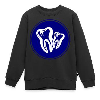 Zahn Dental Zahnarzt Icon - Kinder Premium Organic Sweatshirt - Schwarz - Vorne - AI Model Kid Female (0cm)