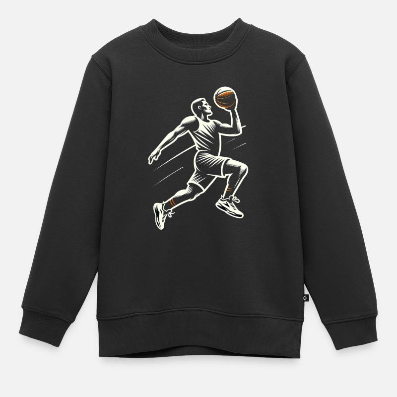 Joueur de basket-ball dynamique - Sweat Premium enfant bio - noir