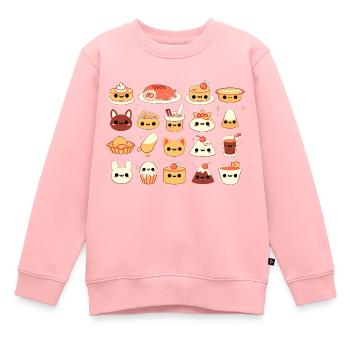 Kawaii Food Friends Fest - Kinder Premium Organic Sweatshirt - Rosa - Vorne - AI Model Kid Female (0cm)