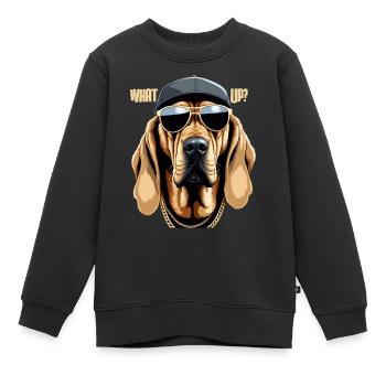 Bloodhound Was geht Gangsta Hund Geschenk - Kinder Premium Organic Sweatshirt - Schwarz - Vorne - AI Model Kid Female (0cm)