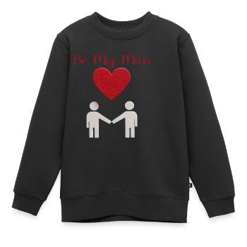 Love Message Silhouette - Kids Premium Organic Sweatshirt - black - Front - AI Model Kid Female (0cm)