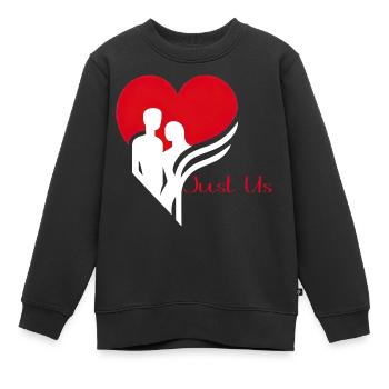 Love Emblem Unity - Kids Premium Organic Sweatshirt - black - Front - AI Model Kid Female (0cm)