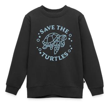 Sauver les tortues - Sweat Premium enfant bio - noir - Devant - AI Model Kid Female (0cm)