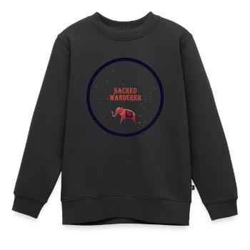 Odyssée de l’éléphant sacré - Sweat Premium enfant bio - noir - Devant - AI Model Kid Female (0cm)
